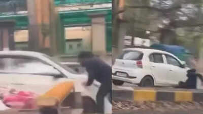 Watch: Delhi traffic cop dragged on bonnet after driver tries to flee drunk driving checkpoint