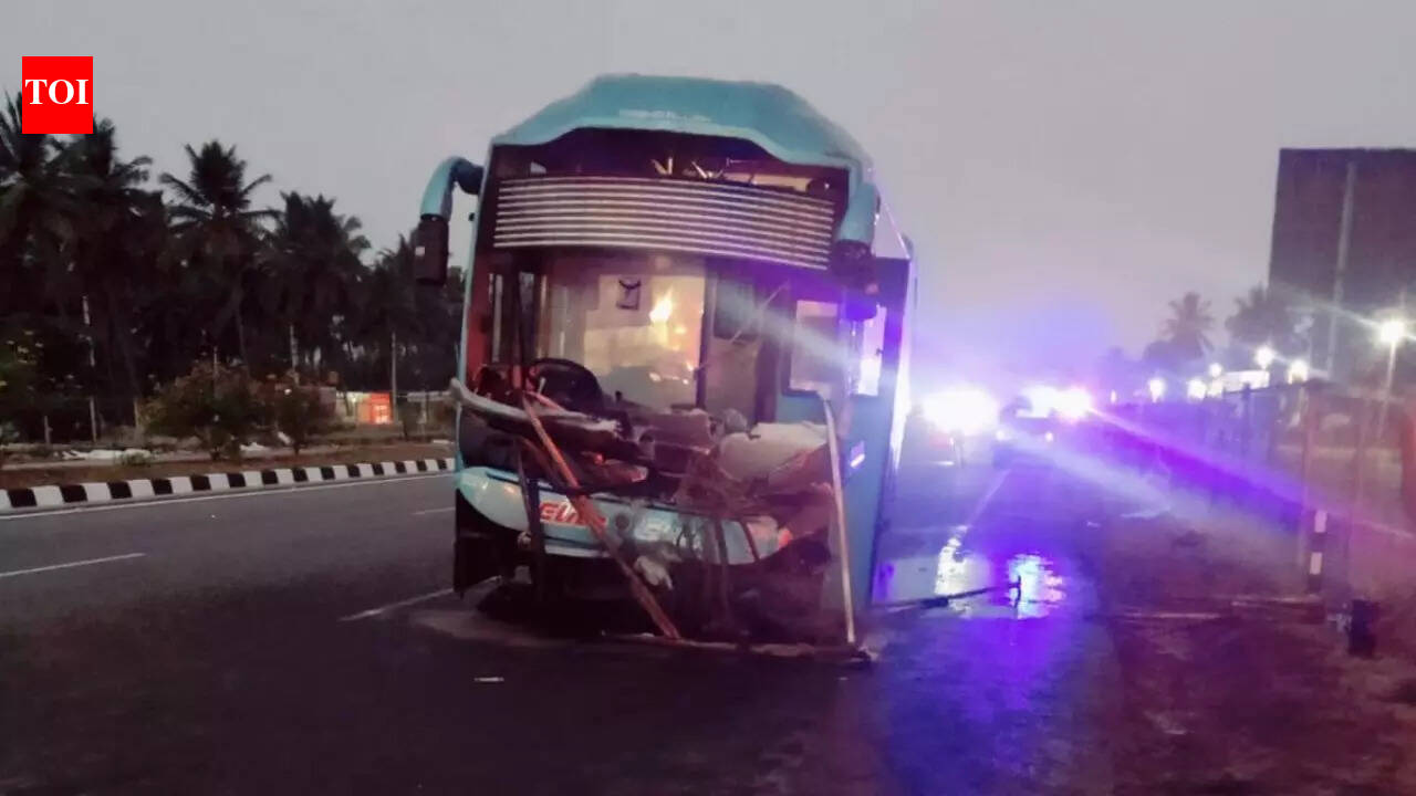 Bengaluru–Mysuru expressway accident: 4 dead, 2 injured after private bus veers off road, hits divider railing