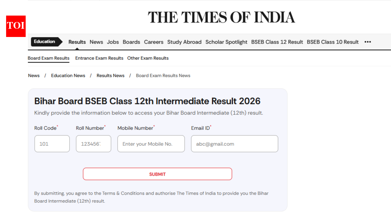 बिहार बोर्ड 12वीं परिणाम 2026: टीओआई पोर्टल पर अपने स्कोर कैसे जांचें
