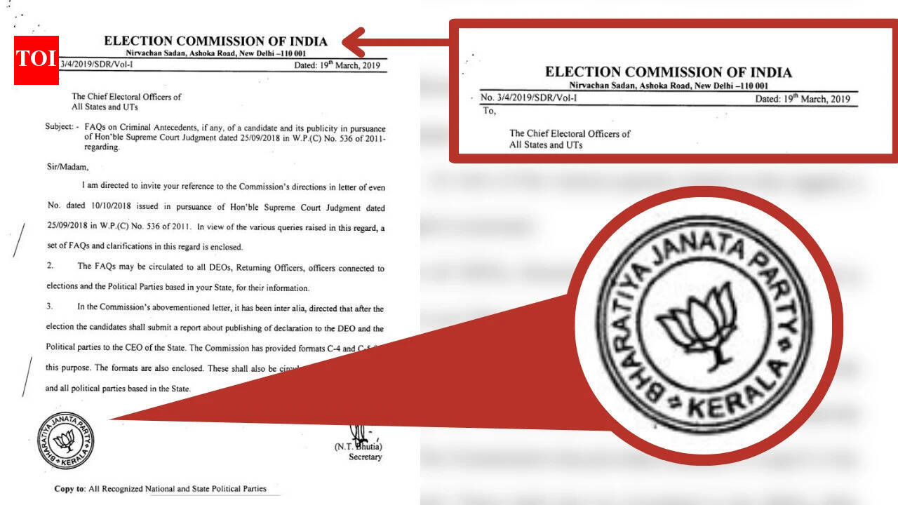 EC circular with BJP seal? Poll panel calls it 'clerical error' in clarification