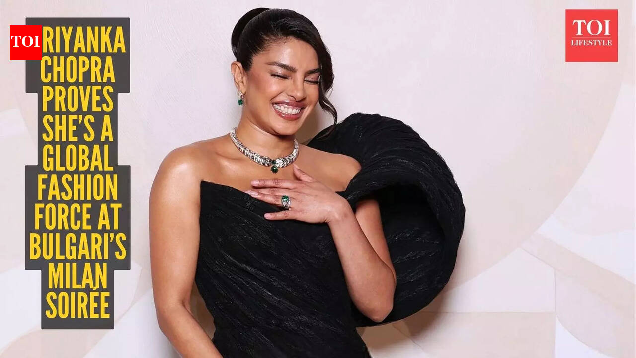 Priyanka Chopra shuts down Milan in a dramatic black gown at Bulgari’s star-studded night
