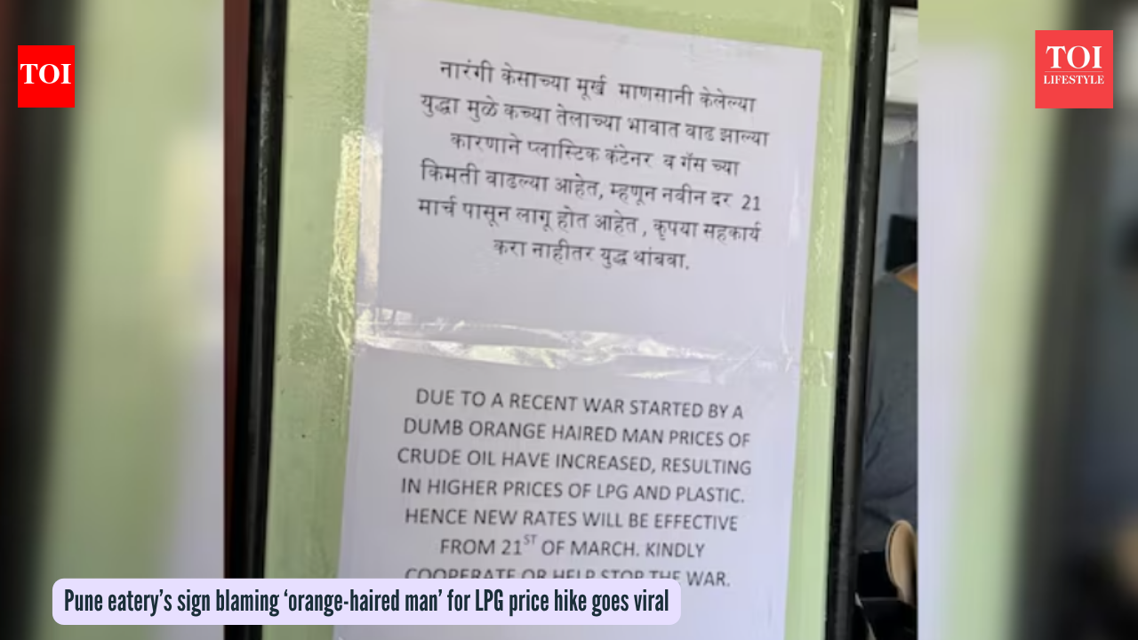 Pune eatery’s sign blaming ‘orange-haired man’ for LPG price hike goes viral