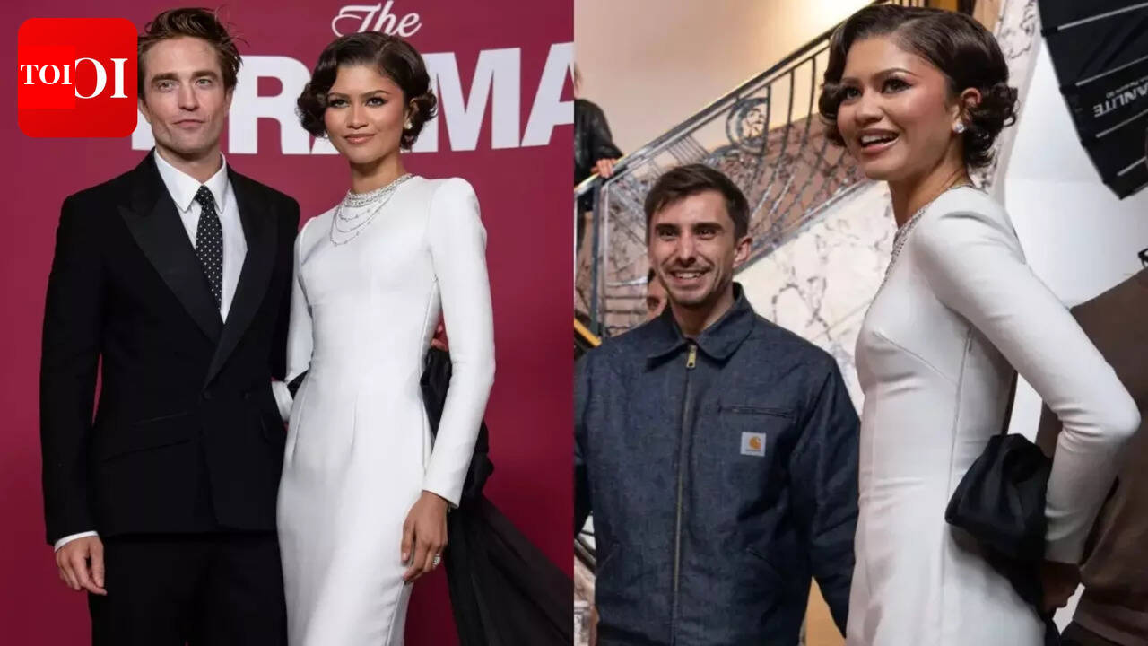 Zendaya BLUSHES as paparazzi call her 'Madame Holland' at Paris premiere of 'The Drama' with Robert Pattinson - WATCH