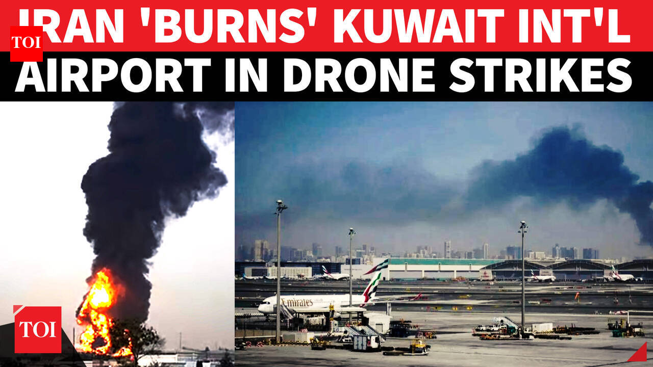 Iran Strikes Kuwait; Huge Fire After Multiple Drones Target Fuel Tank At International Airport