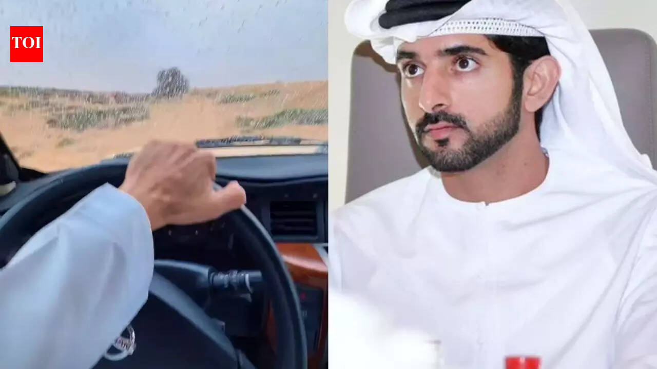 Dubai Crown Prince Sheikh Hamdan drives through rain-drenched emirate: Unreal side of desert in viral videos stuns millions