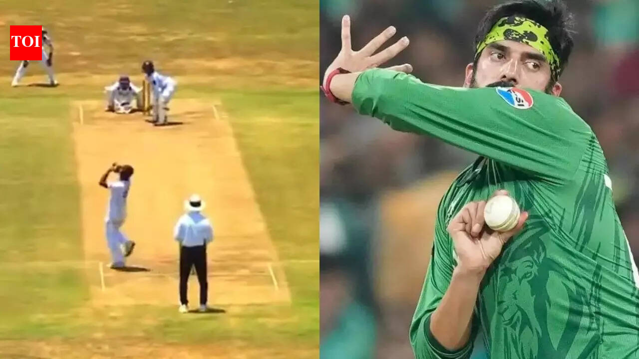 Sri Lankan schoolboy bowler attempting unusual action