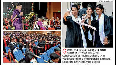 AP governor calls for politics-free campus at Andhra University convocation