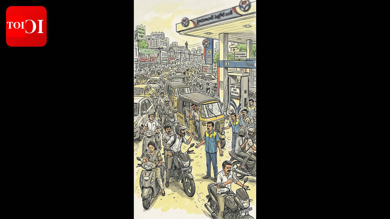 Queues, confusion and travel woes: Petrol panic grips Hyderabad 