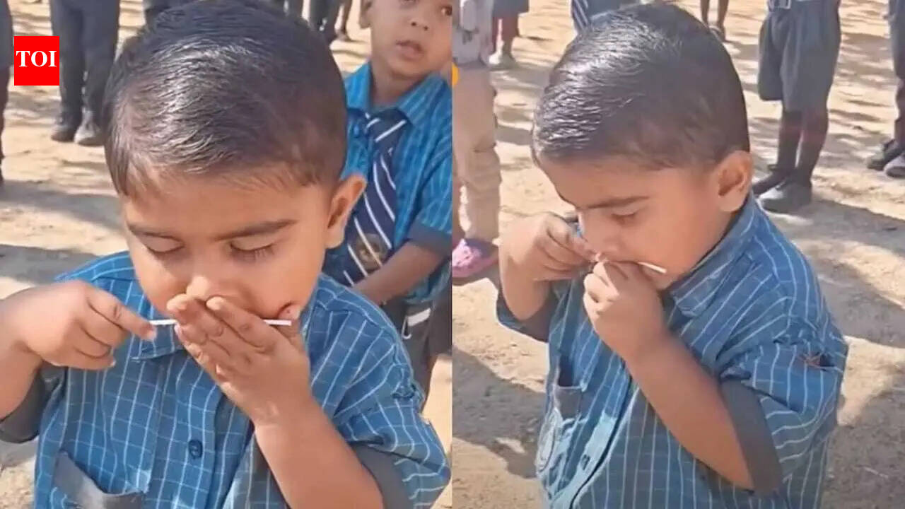 Schoolboy secretly eats lollipop during morning assembly; adorable video goes viral