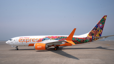 Air India Express art-wraps its B737 jet in Kochi-Biennale colors