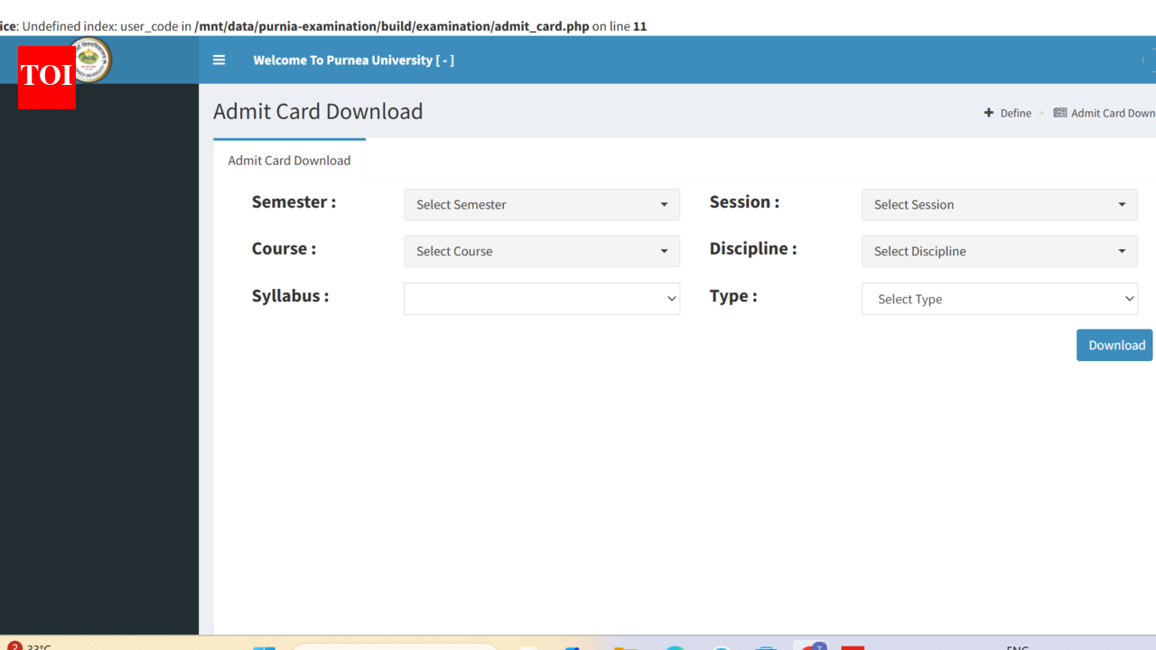 Purnea University admit card released for UG end semester exam: Check hall ticket here