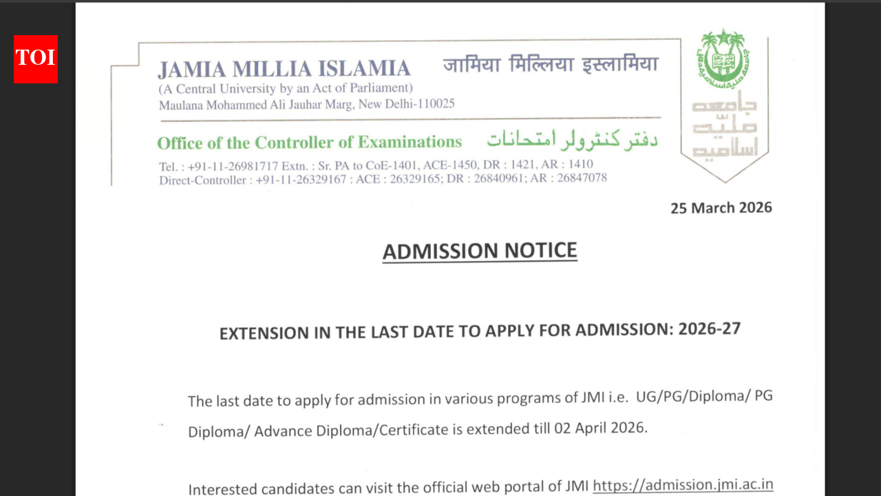 JMI registration window 2026 deadline extended: Check direct link to apply here