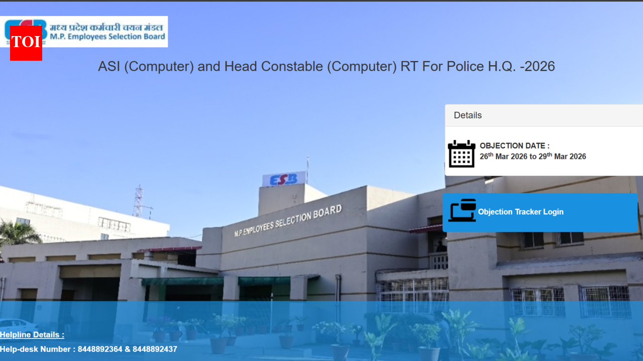 MPESB ASI / HC answer key 2026 released: Check direct link to download