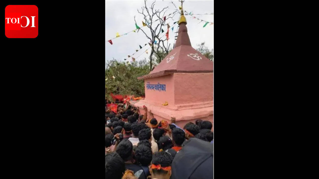 Devotees trek through VTR forests to reach Kali temple