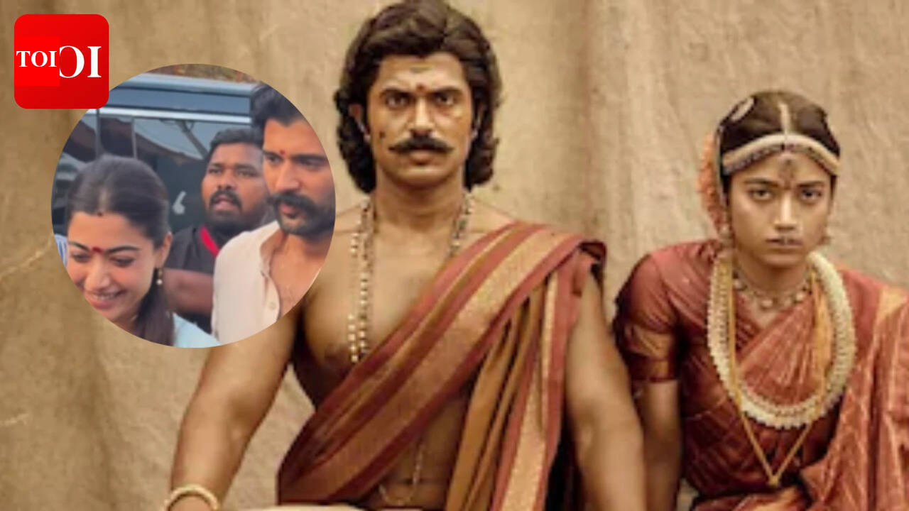 Vijay Deverakonda and Rashmika Mandanna welcomed on 'Ranabaali' sets with an aarti after one month of marriage - Watch video