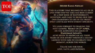  Ranbir Kapoor's FIRST LOOK of Lord Ram to be unveiled on Hanuman Jayanti, Producer confirms