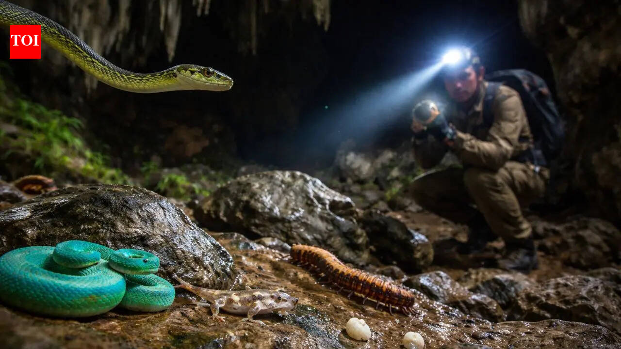 Flying snake discovered in Cambodia caves reveals species never seen before