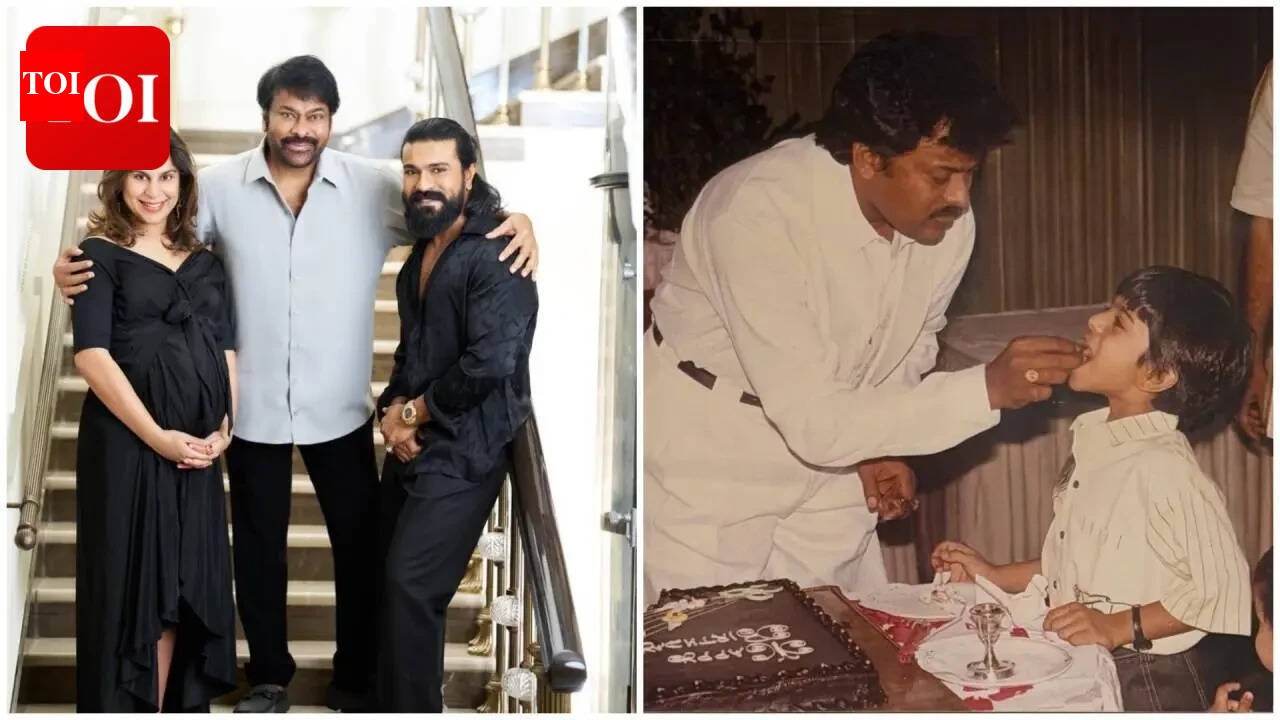 On Ram Charan 41st birthday, Upasana Konidela hints at daughter Anveera’s resemblance as Chiranjeevi shares unseen childhood photos