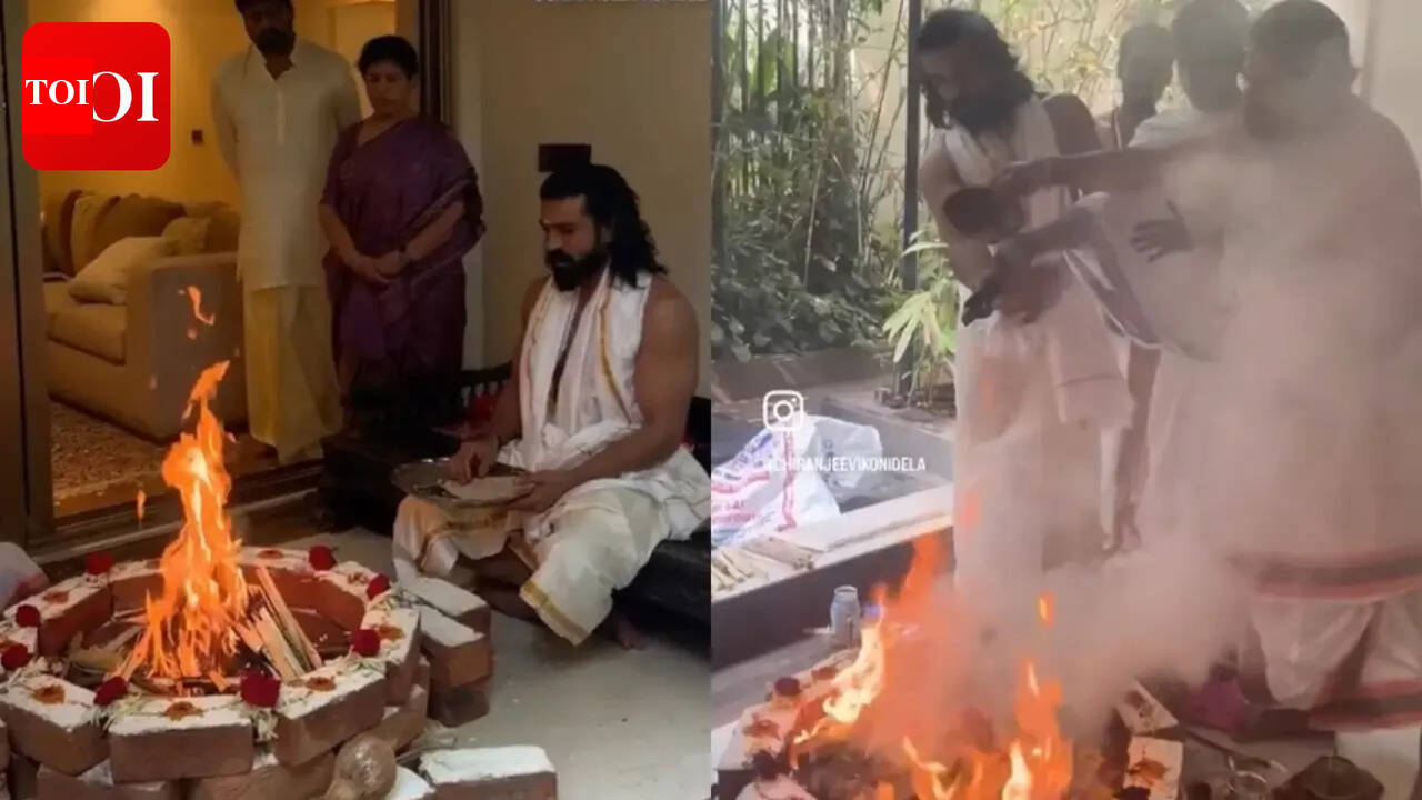 Ram Charan and Chiranjeevi perform a special Homam as  Rama Navami coincides with actor's birthday - WATCH