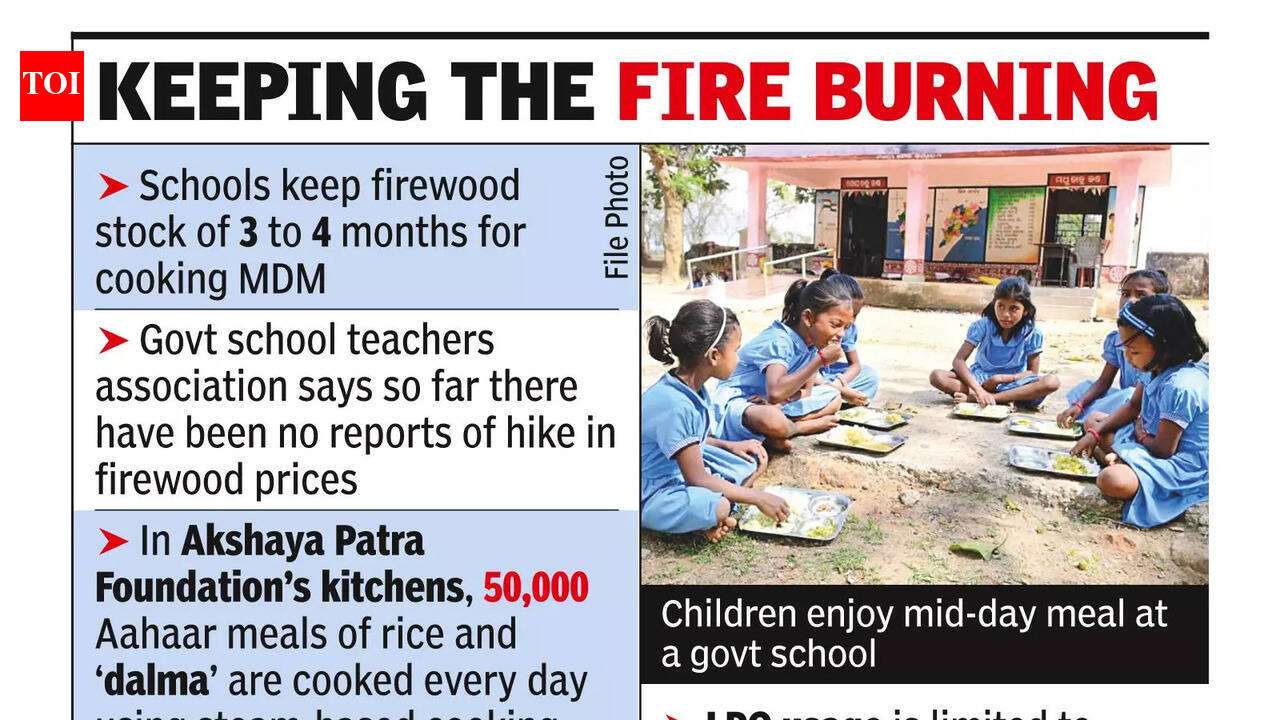 Firewood, steam cooking method shield MDM & Aahaar schemes from LPG crisis in Odisha 