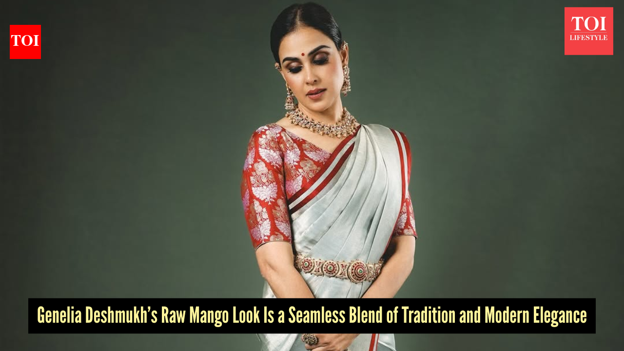 Genelia Deshmukh elevates heritage dressing in a sophisticated Raw Mango saree with kamarbandh