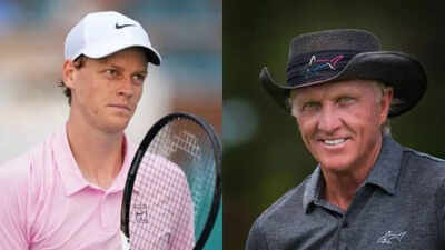 Jannik Sinner practices golf with Greg Norman before Miami Open 2026 final, surprising moment before facing Jiri Lehecka