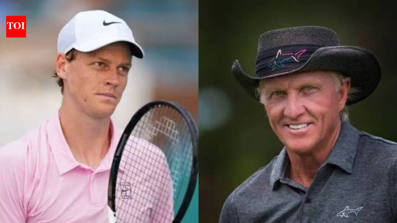 Jannik Sinner plays golf with Greg Norman before Miami Open final
