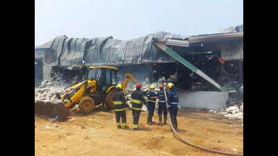 Major fire rages at cotton godown near Shadnagar