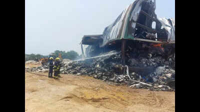 Major fire rages at cotton godown near Shadnagar