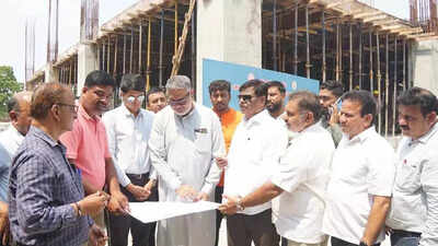 Minister inspects under-construction KSRTC bus terminal in Mysuru