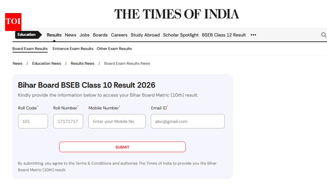 BSEB class 10 result 2026 out: How to check Bihar Matric results on TOI portal
