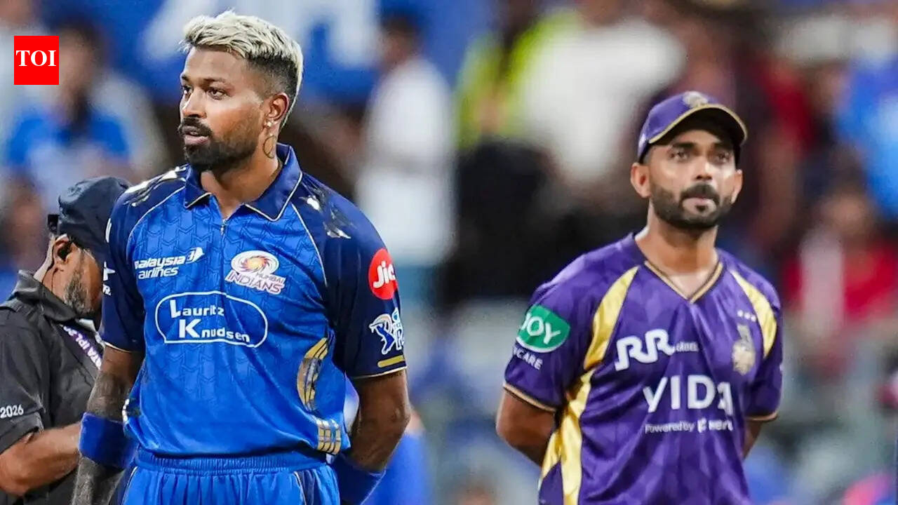 MI vs KKR Live Score, IPL 2026: Ajinkya Rahane, Finn Allen open batting for KKR as MI field first at Wankhede