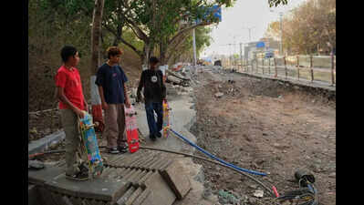 Road project takes over Pune city’s only free skateboarding park