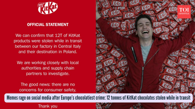  12 tonnes of KitKat chocolates stolen while in transit