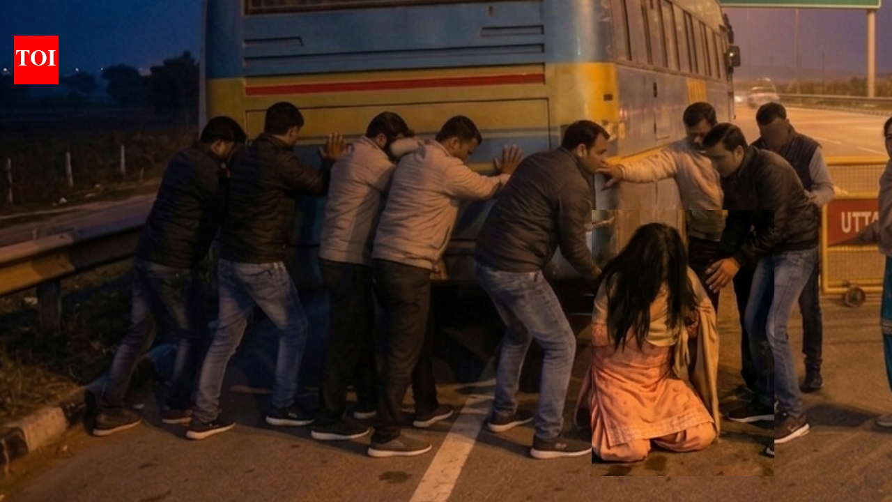 Bus breaks down on Yamuna Expressway, woman pushing it dies in Greater ...
