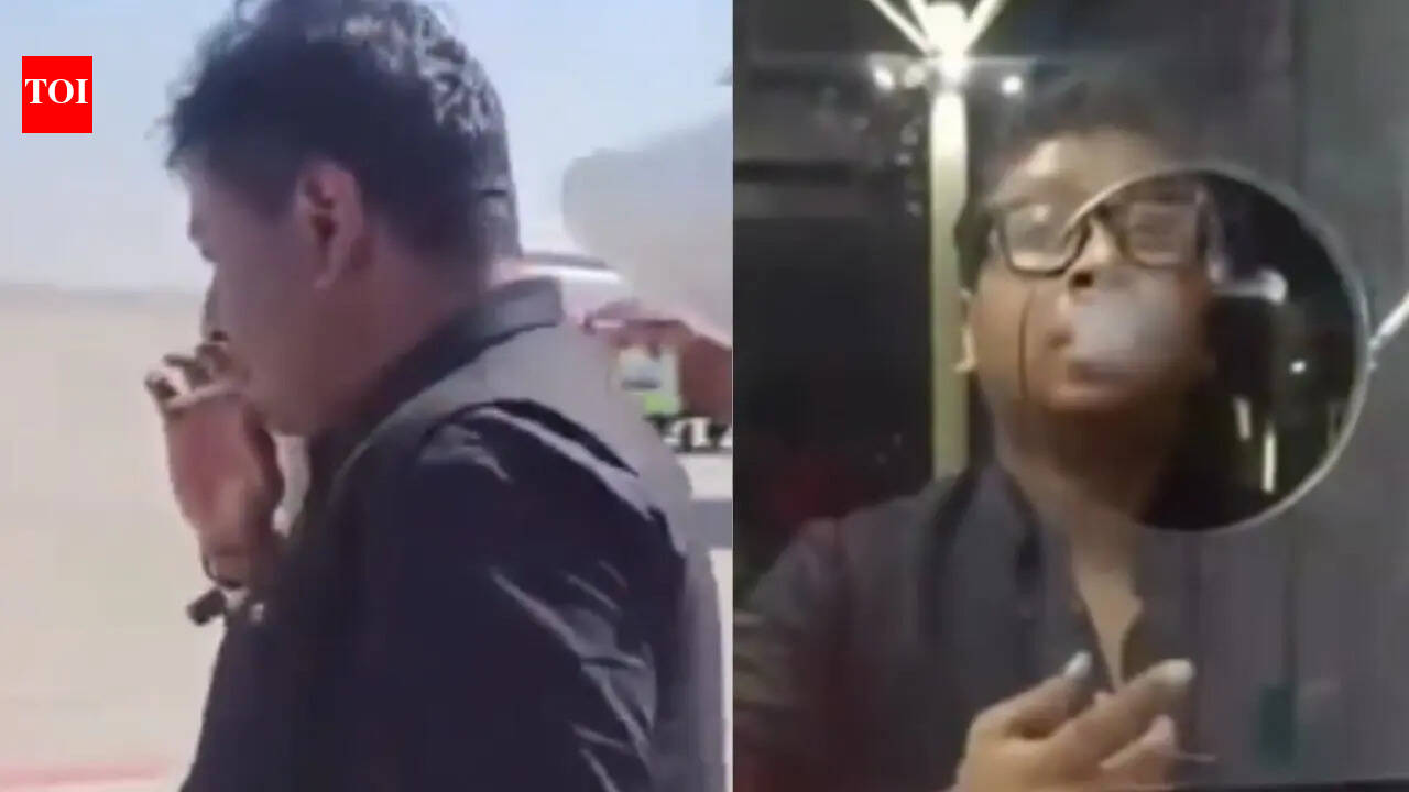Unruly passenger filmed smoking on Mumbai airport tarmac, threatens airline staff