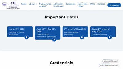 VITEEE 2026 registration closes March 31; here's how to apply online at viteee.vit.ac.in