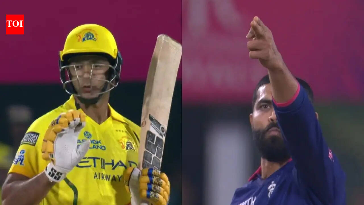 From teammate to rival: Ravindra Jadeja gives 'gun' send-off to Shivam Dube after dismissal - Watch
