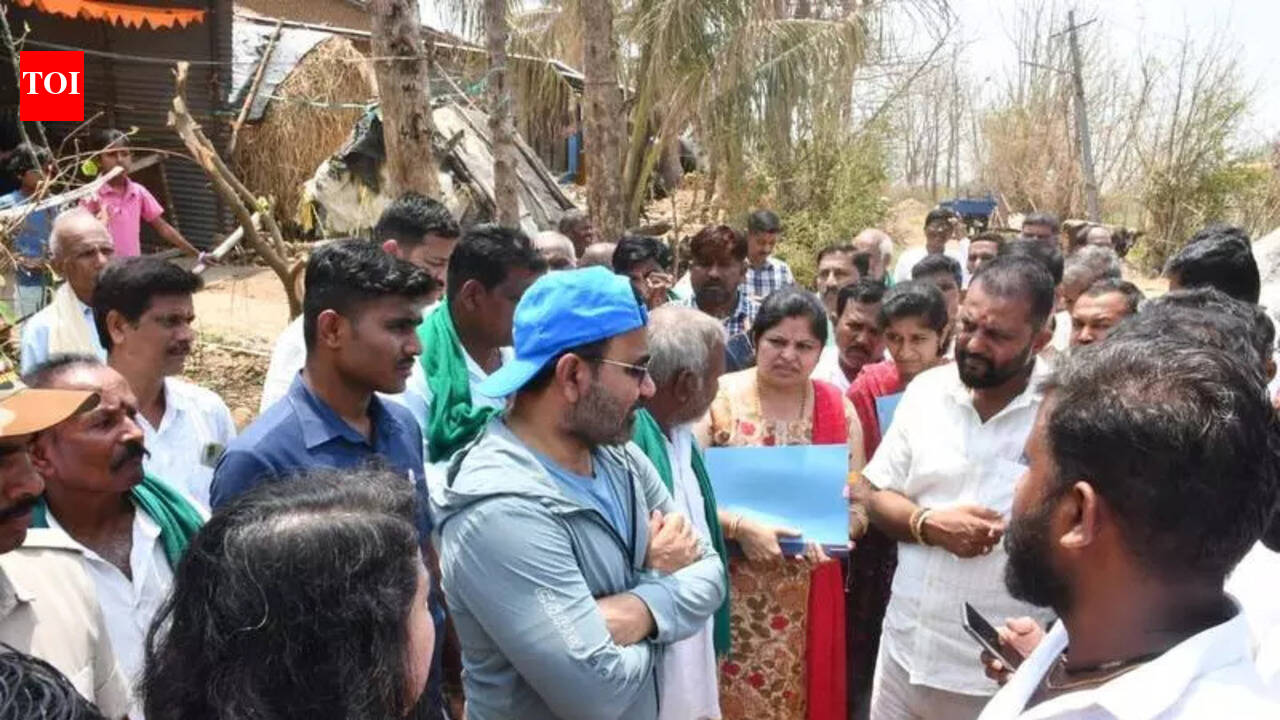 Minister Lad visits Machapur, disburses aid to hailstorm victims