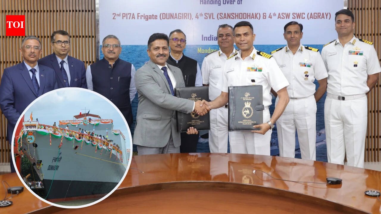 Big boost for maritime strength: Navy gets delivery of 2 warships, 1 survey vessel in one day