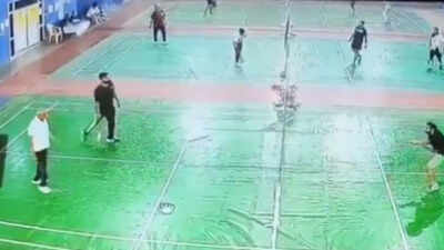 CCTV captures sudden death of UP man during badminton match, cardiac arrest suspected