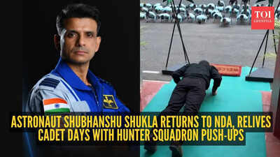 Astronaut Shubhanshu Shukla revisits NDA, surprises Hunter Squadron Cadets with push-ups