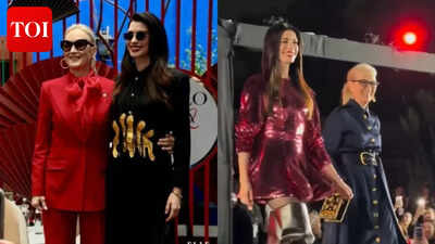 Meryl Streep and Anne Hathaway laugh about falling on sets of 'The Devil Wears Prada 2' at Mexico premiere - WATCH