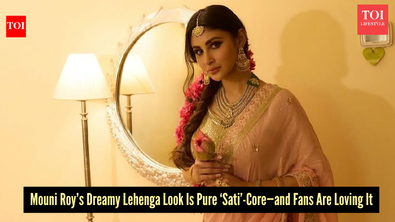 Mouni Roy’s traditional lehenga look is giving major ‘Devi Sati’ throwback energy, and fans are officially obsessed