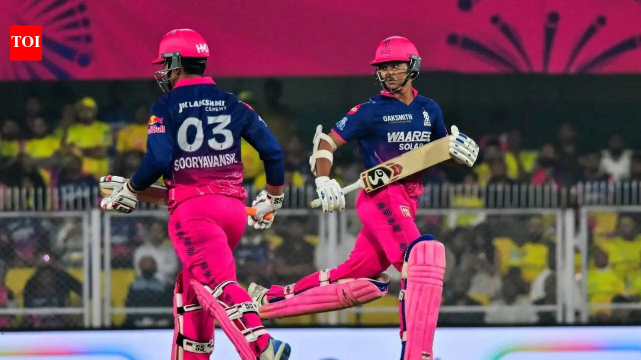 Vaibhav Sooryavanshi celebrates during his explosive 17-ball 52 for Rajasthan Royals