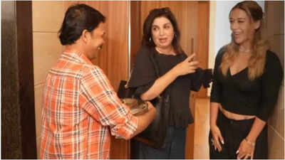 Farah Khan teases about giving Dilip a Rs 50,000 salary and calls him ‘kaneez’; Jackie Shroff defends daughter Krishna’s Hindi