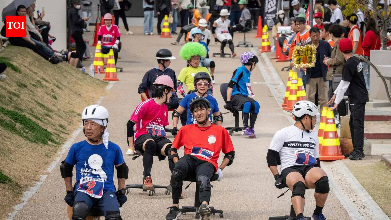 Chair racing! Japan beats office boredom on wheels