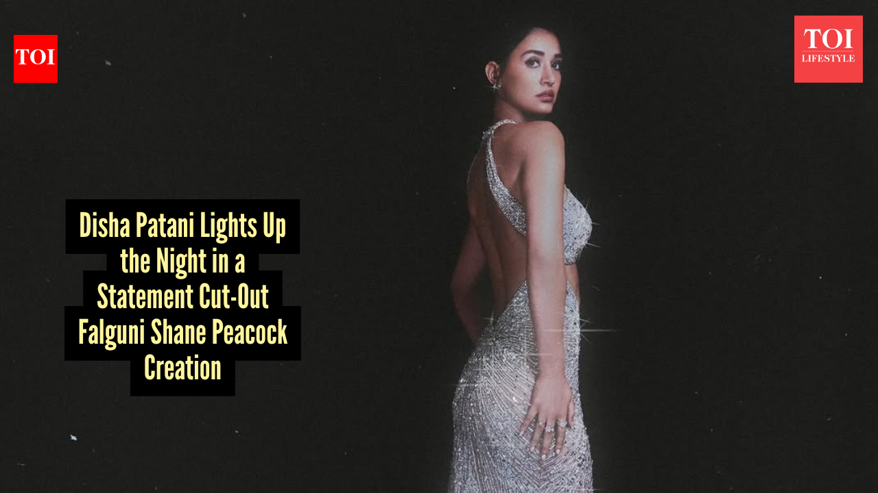 Disha Patani’s bold cut-out glittering gown by Falguni Shane Peacock is pure Bollywood glam fantasy