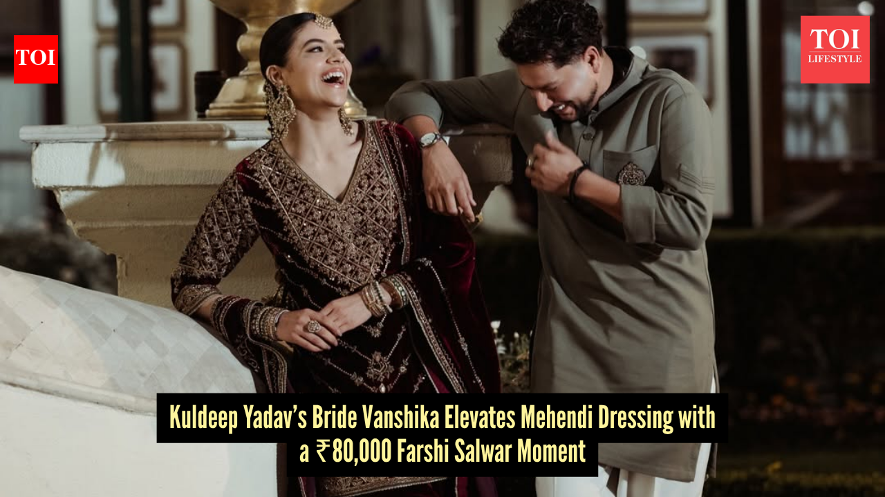 Kuldeep Yadav’s bride Vanshika turns to peak Nawabi drama in a statement farshi salwar set worth an iPhone