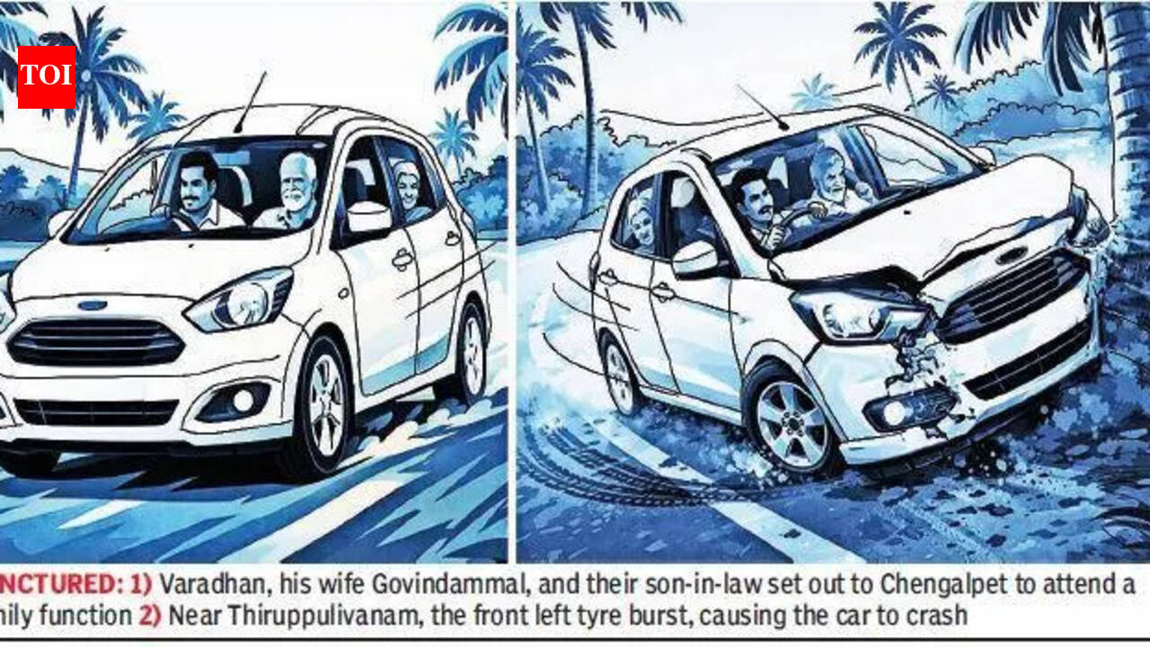 Elderly couple die as car crashes in Uthiramerur | Chennai News - The ...